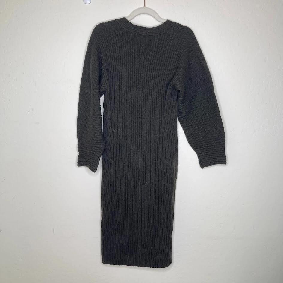 VETEMENTS NUOVO VINCE donna taglia M lana yak maglione vestito maglia a costine tubino elasticizzato accogliente