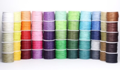 75m Rolle Wachsband Baumwolle 1mm Band Wachsschnur gewachst Kordel Auswahl
