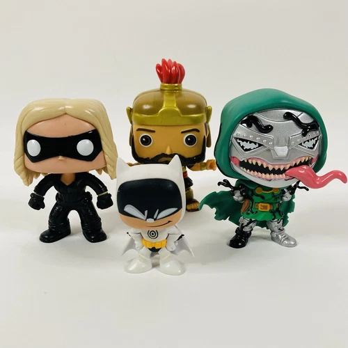 Funko PoP Loose Figures Mixed Lot  1-Bobble Head Marvel DC Comics LDS 4 Pieces