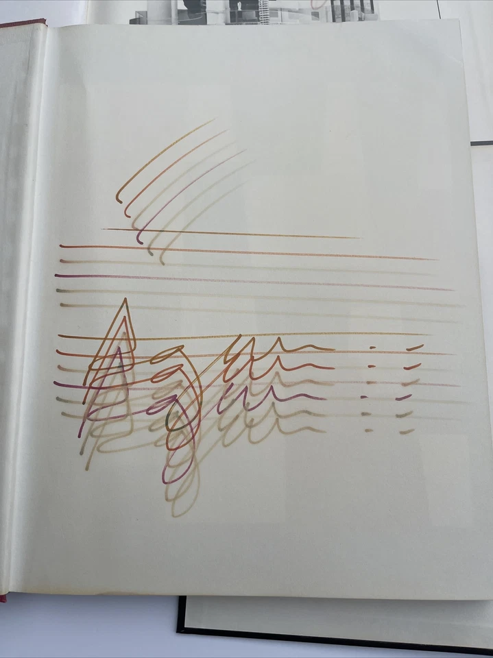 COLECCIÓN DE DIBUJOS YAACOV AGAM 4 AUTÓGRAFOS GARABATOS EN LIBROS POP ABSTRACTO VINTAGE Foto 2 de 4