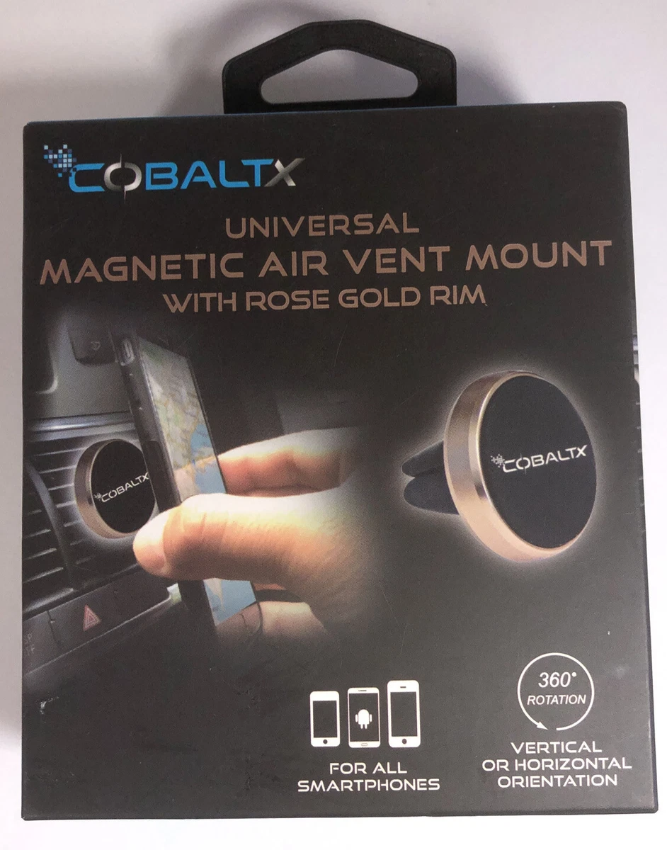 Cobalt Universal Magnetic Air Vent Mount With Rose Gold Rim New