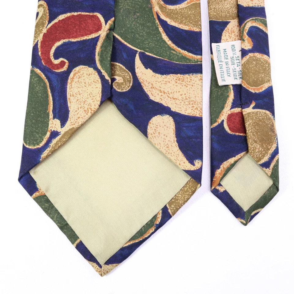 Галстук мужской Joseph Abboud шелковый сине-зеленый бордовый с золотой росписью пейсли широкий - Изображение 4 из 4
