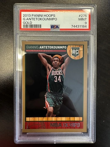 2013 PANINI NBA HOOPS #275 GIANNIS ANTETOKOUNMPO PSA 9 ROOKIE GOLD BUCKS RC