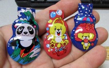 vintage 1960s cute metal Clicker set of 3, Made in Japan metal lithograph unused