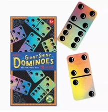 eeBoo Dominos Giant Shiny Dominoes Holographic Foil 28 Piece Set 