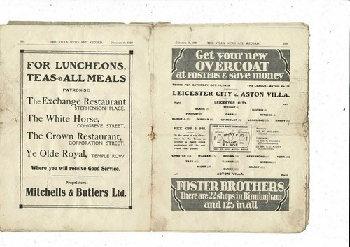 1929/30 Aston Villa v Leicester City Football Programme - Picture 2 of 3