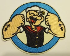 Popeye the Sailor~Embroidered Applique Patch~Cartoon~3 7/8" x 3 3/8"~Iron Sew
