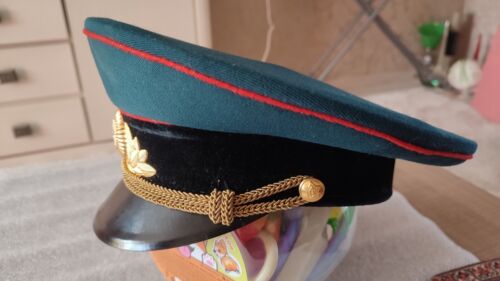 Vintage Soviet Military Officer Cap Hat Red Army Uniform USSR Big Size 56 S - Picture 2 of 8