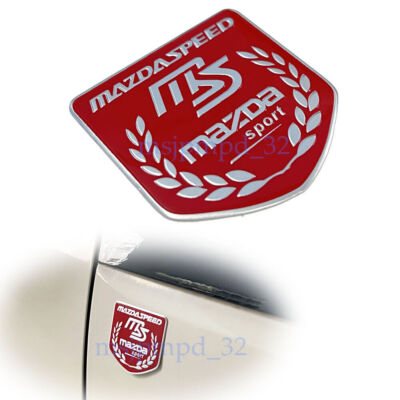 Rot Zubehör Aluminium Embleme Kotflügel MS MAZDASPEED Badge Aufkleber Für Mazda