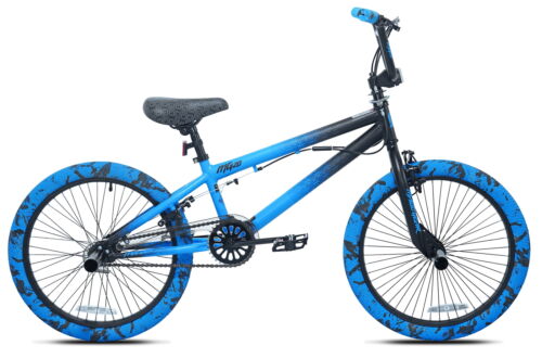 20" Boys Blue BMX Bike, Child's Bicycle, New, Stunt Pegs, Adjustable Seat