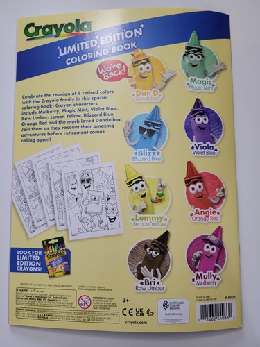 Crayola Crayons Limited Edition Retired Colors 2025 - Coloring book NEW - Picture 4 of 5