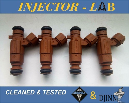 Set Of 4 Genuine Kia Fuel Injectors For 2000-2004 Spectra & 1998-2001 Sephia 1.8L - Remanufactured With Lifetime Warranty