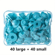 Magic Hair Curlers Rollers 80 PCS BLUE No Heat No Clip Styling Curling Tool NEW
