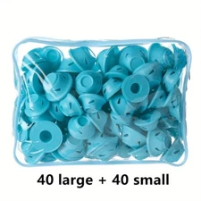 Magic Hair Curlers Rollers 80 PCS BLUE No Heat No Clip Styling Curling Tool NEW