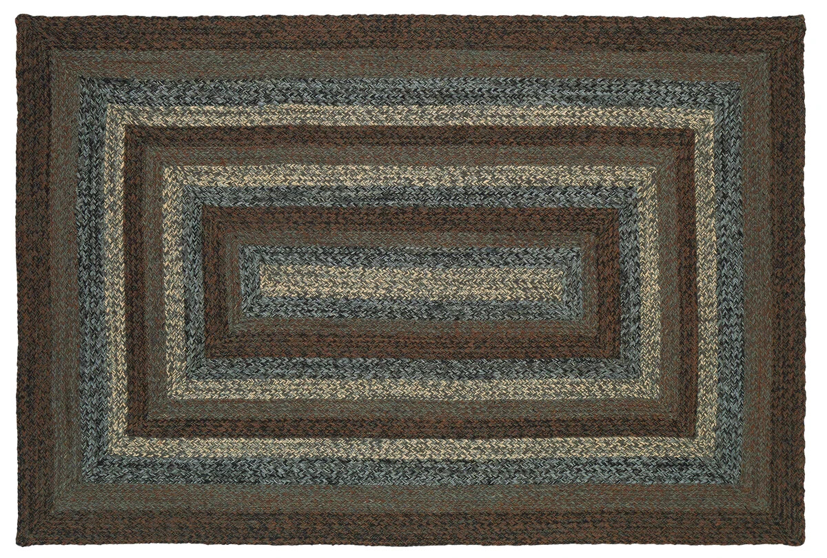 Slate Braided Area Rug By IHF Rugs. 4' x 6' Rectangle Rug. Burgundy, Black