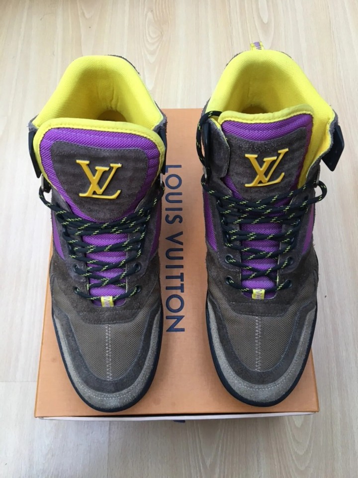 LOUIS VUITTON WALKING BOOTS HIKING SHOES SUEDE LEATHER ANKLE MENS UK 9