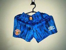 Manchester United Away football shorts Boys rare 1992 - 1993