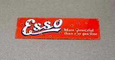 VINTAGE 15” ESSO PORCELAIN SIGN CAR GAS TRUCK AUTO OIL