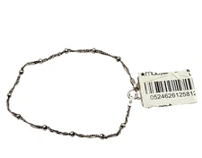 Delicate Italian Sterling Silver Singapore Twist Ball FAS 925 Bracelet Italy