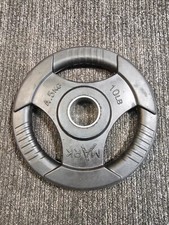  QTY 2 Xmark Tri-Grip Olympic Weight Plates 10LB 4.5KG, Black