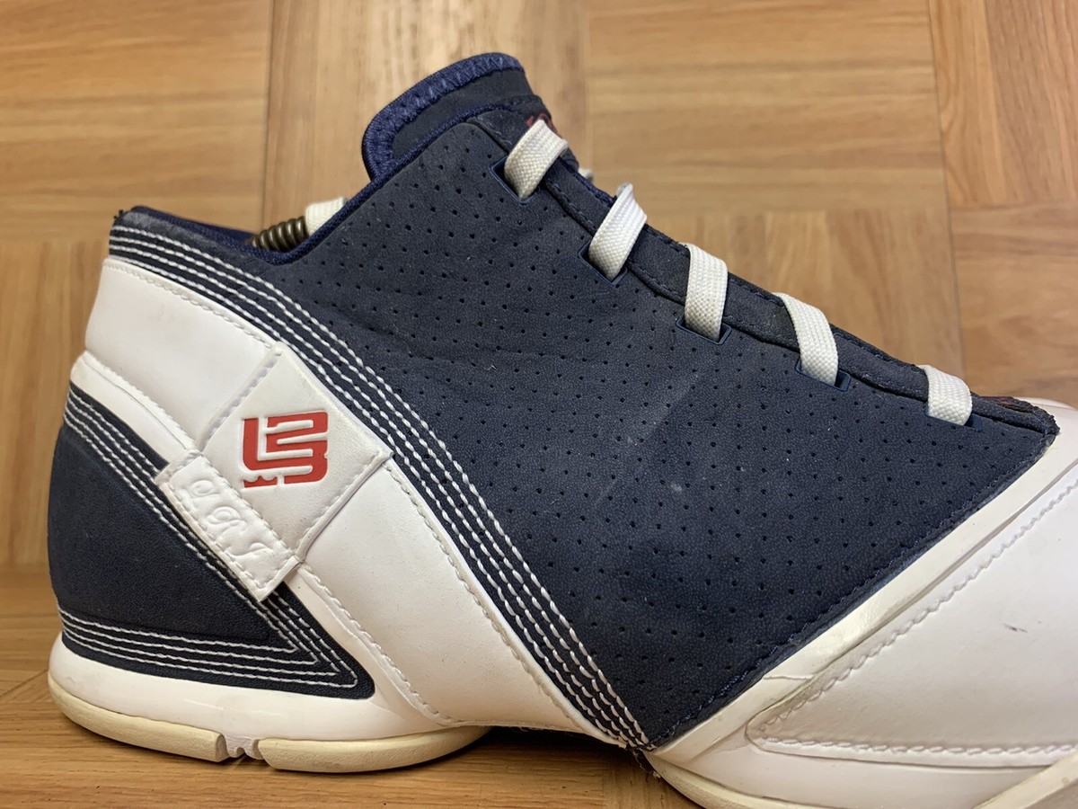 RARE🔥 Nike Zoom Lebron 5 V Low Olympic USA Sz 9.5 Red White Blue