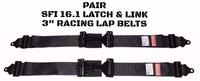 Fiat Seat Belts Two 2 Point Lap Belts 3 Wide Racing Latch & Link Pair Black Fiat Seat Belts Two 2 Point Lap Belts 3 Wide Racing Latch & Link Pair Black