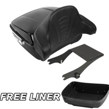 King Trunk 2 Up Mount Rack Backrest Pad Fit For Harley Touring Road Glide 97-08