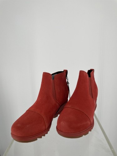 Sorel Womens Boots Evie Size 7.5 Orange Waterproof Suede Ankle Zip Booties NWOB - Picture 3 of 5