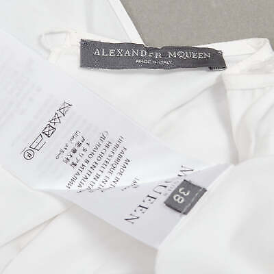 ALEXANDER MCQUEEN white cotton asymmetric ruffle high low ALEXANDER MCQUEEN white cotton asymmetric ruffle high low