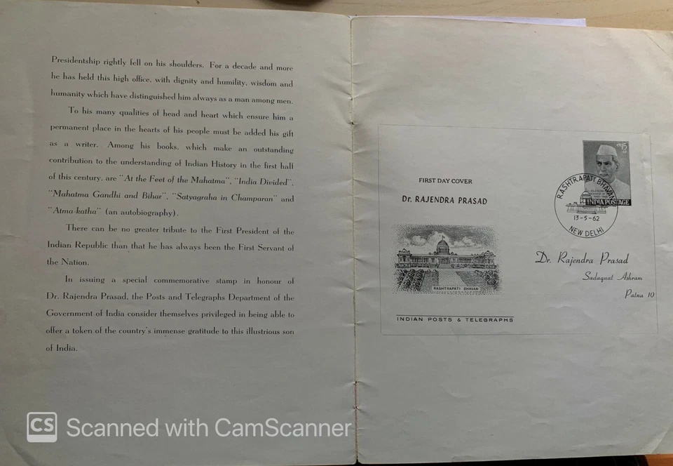 Nice Collection of  Indian FDC & Brochure on Dr. Rajender Prasad  stamp of 1962 - Image 3 of 3