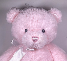 Baby Gund My First Teddy Bear Pink Plush Bow Baby Girl Satin Ears Feet 14" Stuff