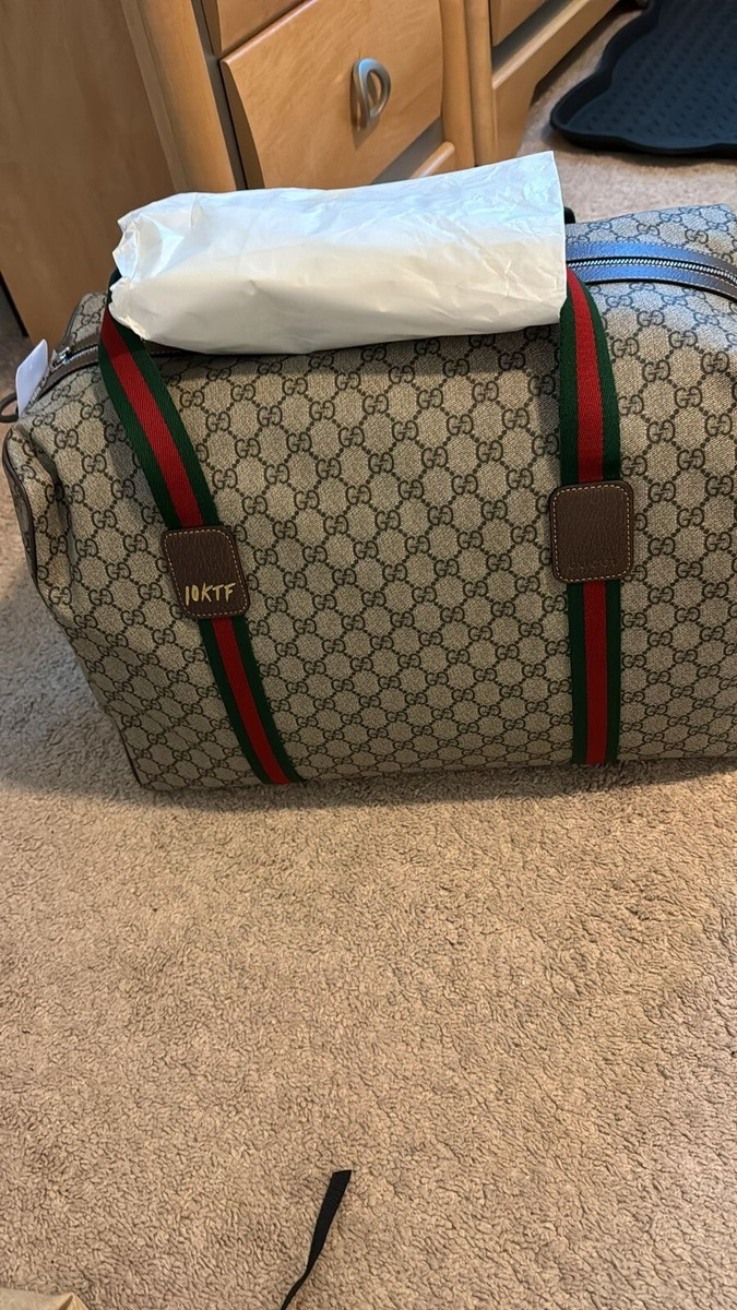 ショルダーバッグ GUCCI FW25 Gucci Duffle (834455 FAEPT 9753) Gucci x 10KTF Gucci Large Duffle Bag with Web & Brown Straps