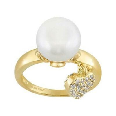 White Pearl /Bella Luce 18k Gold Plated Bronze Ring