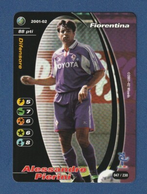 ALESSANDRO PIERINI 2001-02 Football Champions Game Card #47 Fiorentina Soccer!