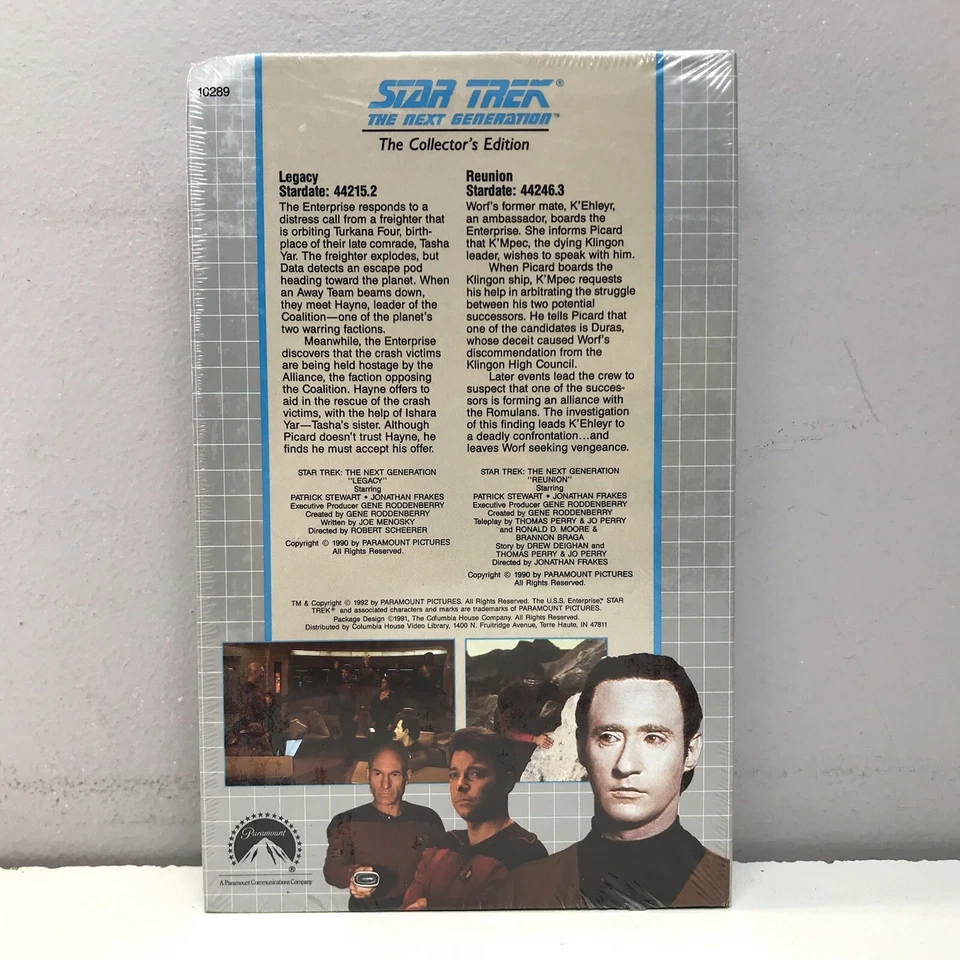New! Star Trek Next Generation VHS Video Tape Collector Edition Legacy & Reunion - Image 4 of 4