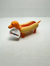 Dachshund Hotdog Figurine Ankyo Toys Hard Solid Plastic Mustard Weiner Puppy New