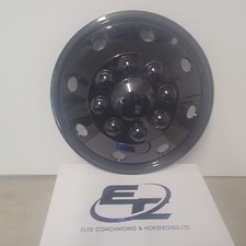 WHEEL TRIM 1 x SINGLE 16" BLACK GLOSS PLASTIC MOTORHOME VANS HORSEBOX  3.5 ton