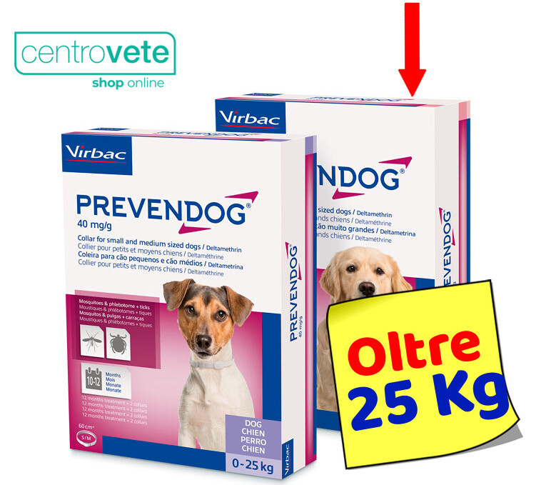 Virbac PREVENDOG  → Collare Antiparassitario per CANI Da 0 - 25 kg e Oltre 25 Kg: 2 → Oltre i 25 Kg/2 Collari img