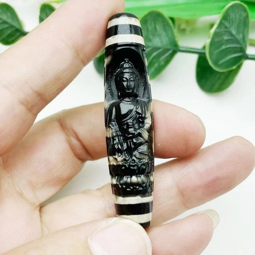 Natural Agate Barrel Bead Carved Medicine Buddha Pendant Jewelry Finding - Picture 5 of 5