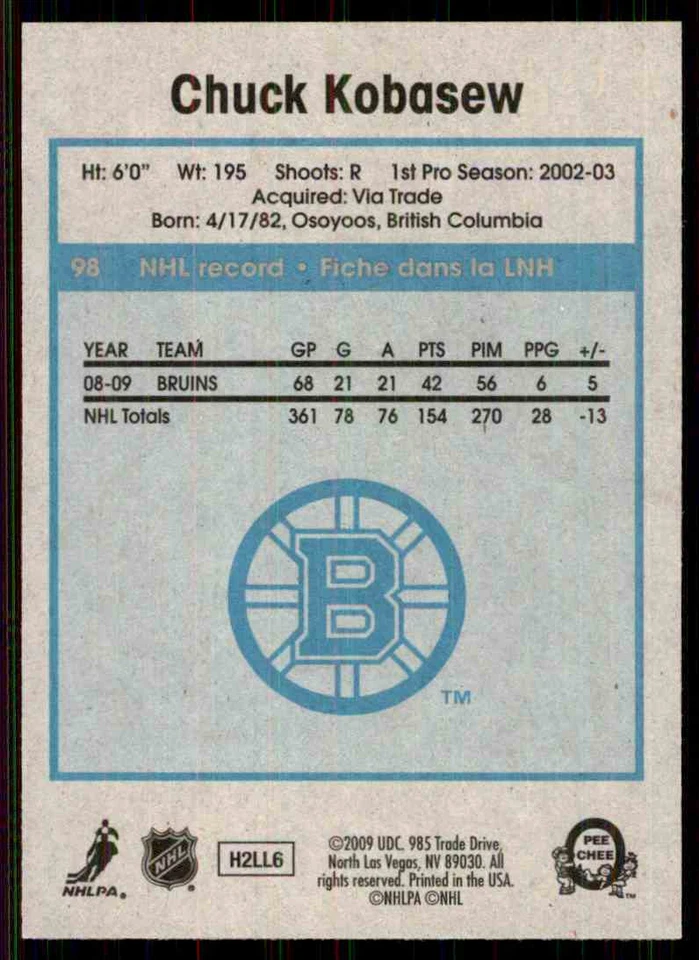 2009-10 O-PEE-CHEE RETRO CHUCK KOBASEW #98 - Image 2 of 2