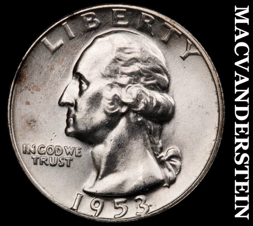 1953-D Washington Quarter- Silver Choice Gem Brilliant Unc Luster #i9599