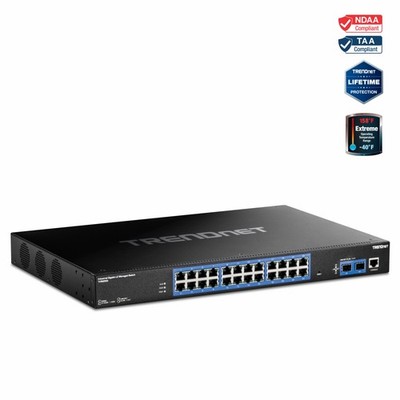 TRENDnet TI-RG262i, 26-Port Industrial Gigabit L2 Managed RackmountSwitch