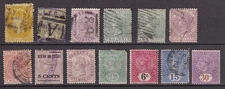 CEYLON QV small group of 13v - Used & MH