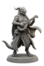 Female Dragonborn Bard Resin Mini D D 3D Printed Fantasy TTRPG Miniature