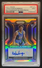 2021-22 Prizm Jonathan Kuminga Rookie Penmanship Silver RC PSA 9 Full Name Auto