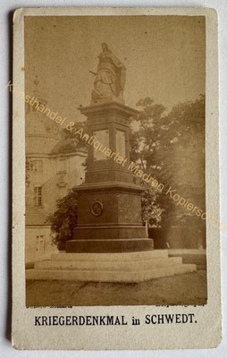 orig. CDV Foto Fotografie Bild alt um 1865 Kriegerdenkmal Schwedt Uckermark