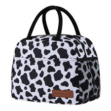 Cow Print Lunch Bag, Insulated Lunch Box, Reusable Tote, Women, Men, Adult, Work