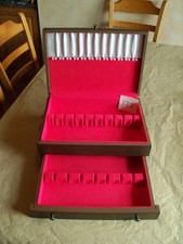 2 TIER ANTI TARNISH SILVERWARE FLATWARE EMPTY STORAGE BOX CHEST WITH DRAWER 177