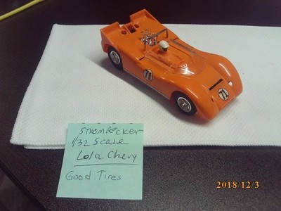 Used Vintage Strombecker 1/32 Scale Lola Chevy T70 Slot Car Orange (see pics)