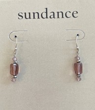 NEW Sundance Jewelry Catalog Sterling Silver Rose Quartz Dangle Drop Earrings